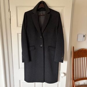 Italian Wool Charcoal Gray Trench Coat
